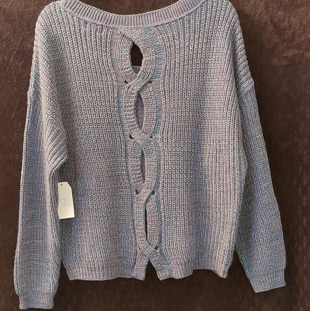 Time and Tru Blue sweater, size M-8/10